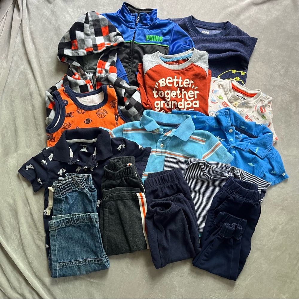 17-Piece Baby Boy Clothing Lot | Size 24 Months - 2T | Name Brands